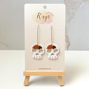 Fall Skull Dangle Earrings