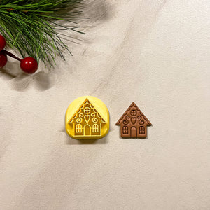 1.25 in Embossed Gingerbread House Clay Cutter