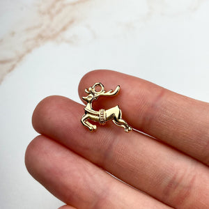 18K Gold Plated Reindeer Charms