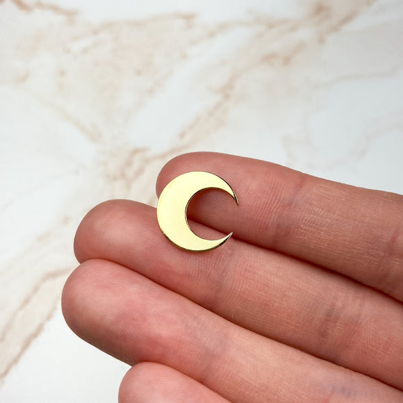Gold Plated Crescent Moon Stud Earrings