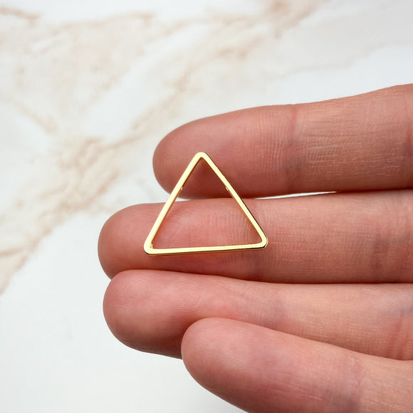 18K Gold Plated Open Triangle Charms