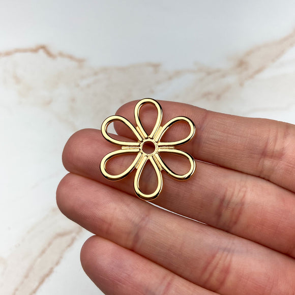 18K Gold Plated Flower Charms