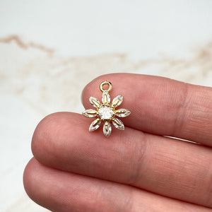 18K Gold Plated Cubic Zirconia Daisy Charms
