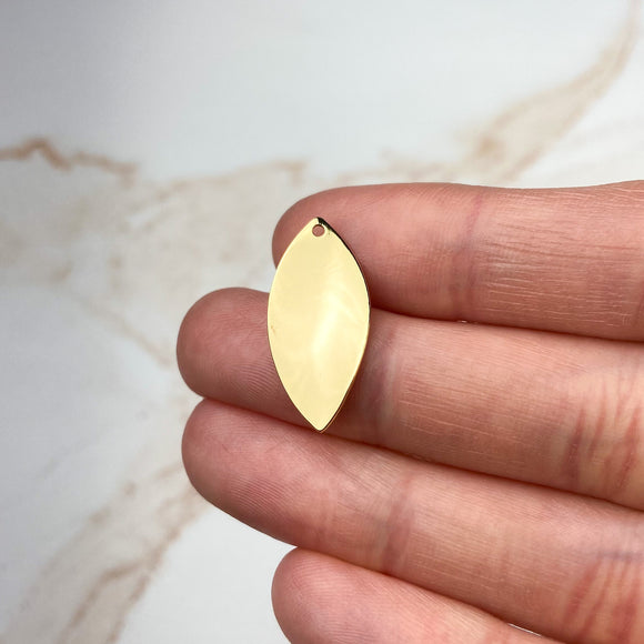18K Gold Plated Simple Leaf Charms