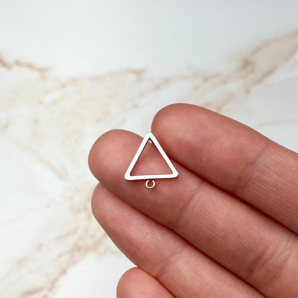 Platinum Plated Open Triangle Earring Posts