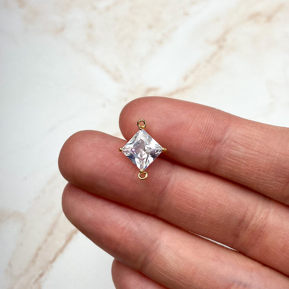 Cubic Zirconia Diamond Connector Charms