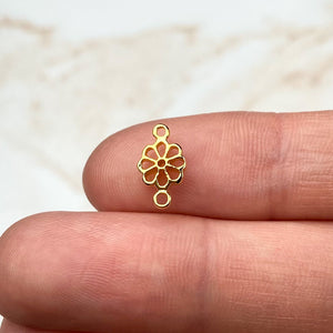 18K Gold Plated Mini Daisy Connector Charms