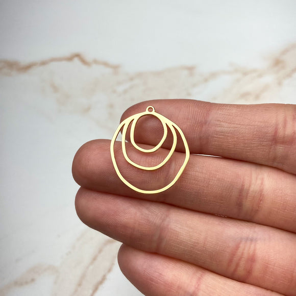 18K Gold Plated Abstract Multi Circle Charms