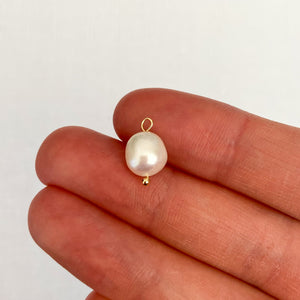 Gold - Oval Freshwater Pearl Charms