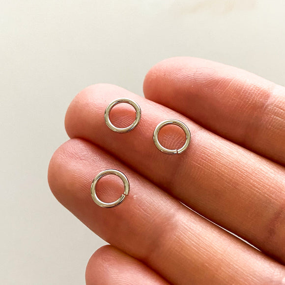 100 Pieces 7mm Platinum Plated Jump Rings