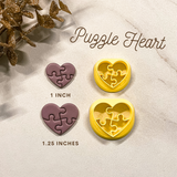1 in, 1.25 in Puzzle Heart Clay Cutter