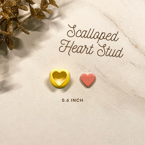 0.6 in Scalloped Heart Stud Clay Cutter