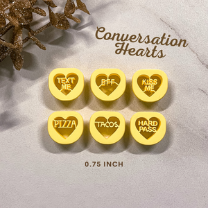 (6 CUTTERS) Discounted 0.75 in Conversation Heart Cutter Bundle
