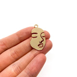 18 x 30mm Gold Plated Face Charms
