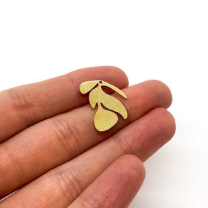 21 x 15mm Brass Textured Leaf Charms