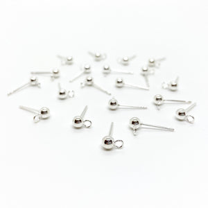 4mm Silver Stainless Steel Earring Posts