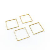 Stainless Steel 20mm Gold Square Charms