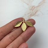 31.7 x 23mm Brass Mint Leaf Charms