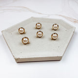 15.5mm 18k Gold Plated Imitation Pearl Earring Posts